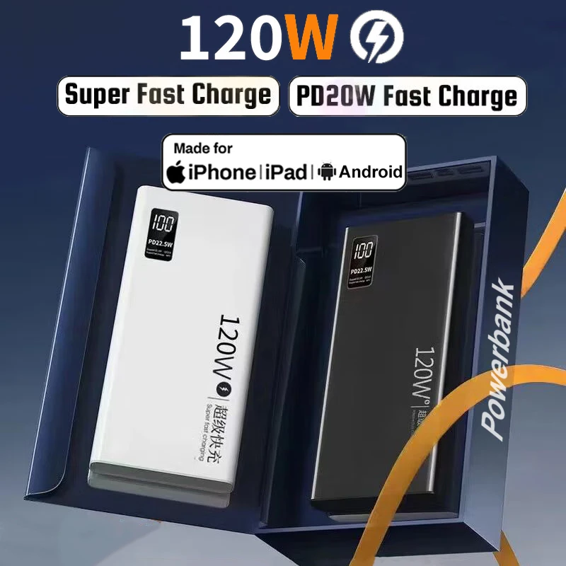 Power Bank da 120W 50000mAh Ricarica Super Veloce Capacità Sufficiente al 100% Caricabatterie Portatile con Display Digitale per iPhone Xiaomi - Image 3