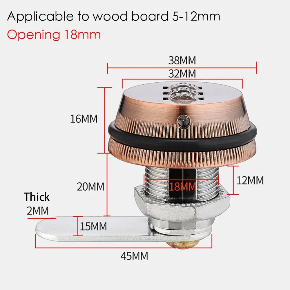Smart cam code lock 20mm 3 digit combination for cabinet door drawer