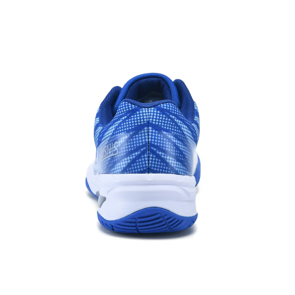 Zapatos de bádminton para hombre y mujer, zapatillas de tenis de gimnasio de entrenamiento al aire libre, tenis de mesa profesionales antideslizantes, color azul