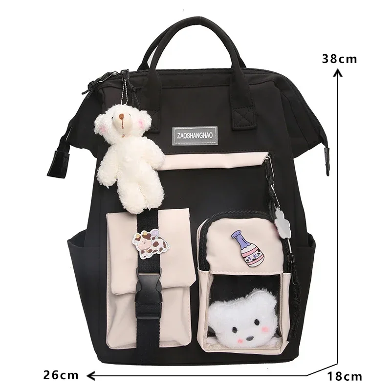 2026 Backpack Women Candy Color Laptop Backpacks Cute Kawaii High School Bags for Teenage Girl Japanese Travel Camping Backpack