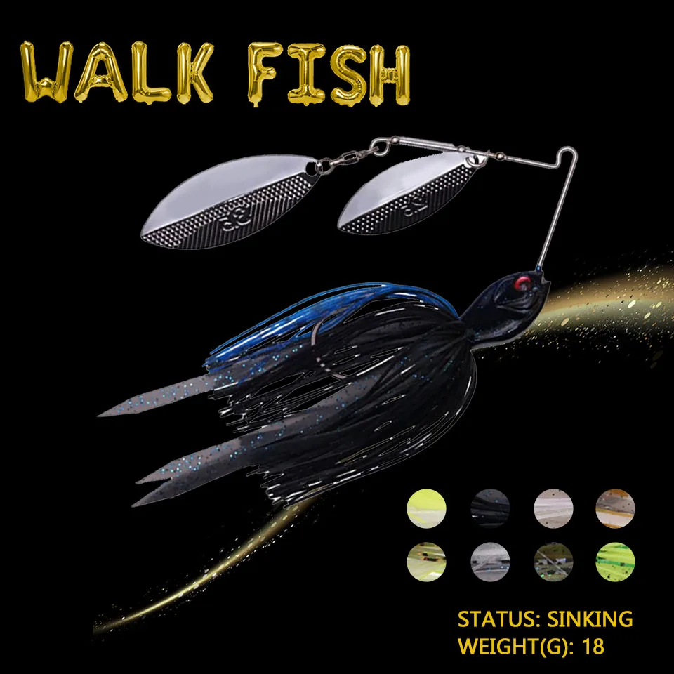 

WALK FISH 1 шт., 18 г, тонущий Спиннер, рыболовная приманка, металлическая вертлюжная жесткая рыболовная приманка, для форели, для ловли окуня, искусственная