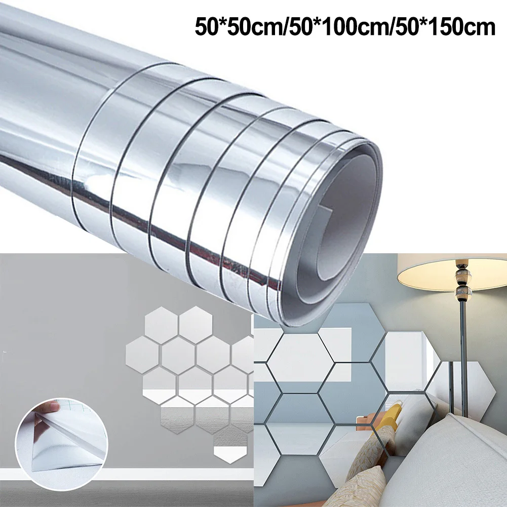 Description Picture 2 of itemWall Mirror Sticker Mirror Film Adhesives Film Bathroom Decoration 50×50cm/50×100cm/50×150cm Mirror Wall Sticker
