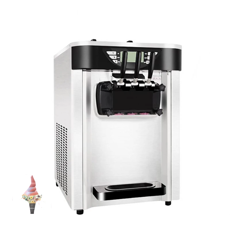 

Ice Cream Machine 21-26L/H Commercial Desktop Small Three-Color Soft IceCreamMachine 2000W IceCream ConeMachine