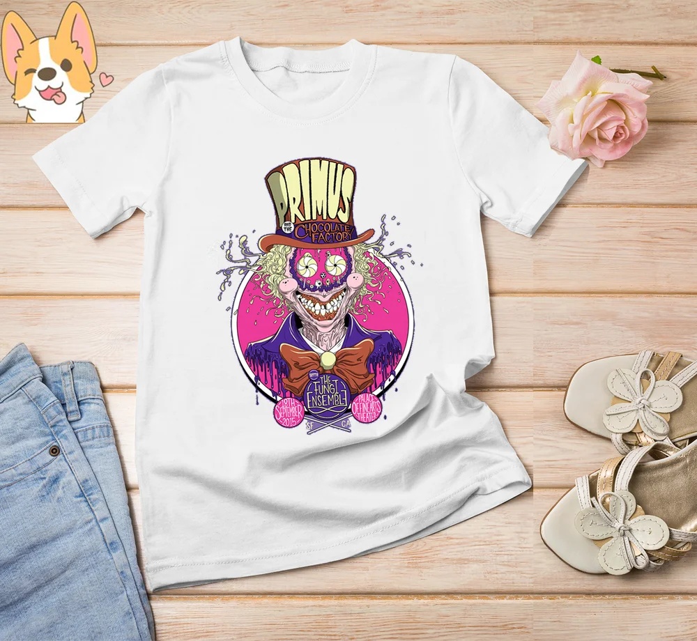 

Мужская черная футболка с коротким рукавом PRIMUS AND THE CHOCOLATE FACTORY