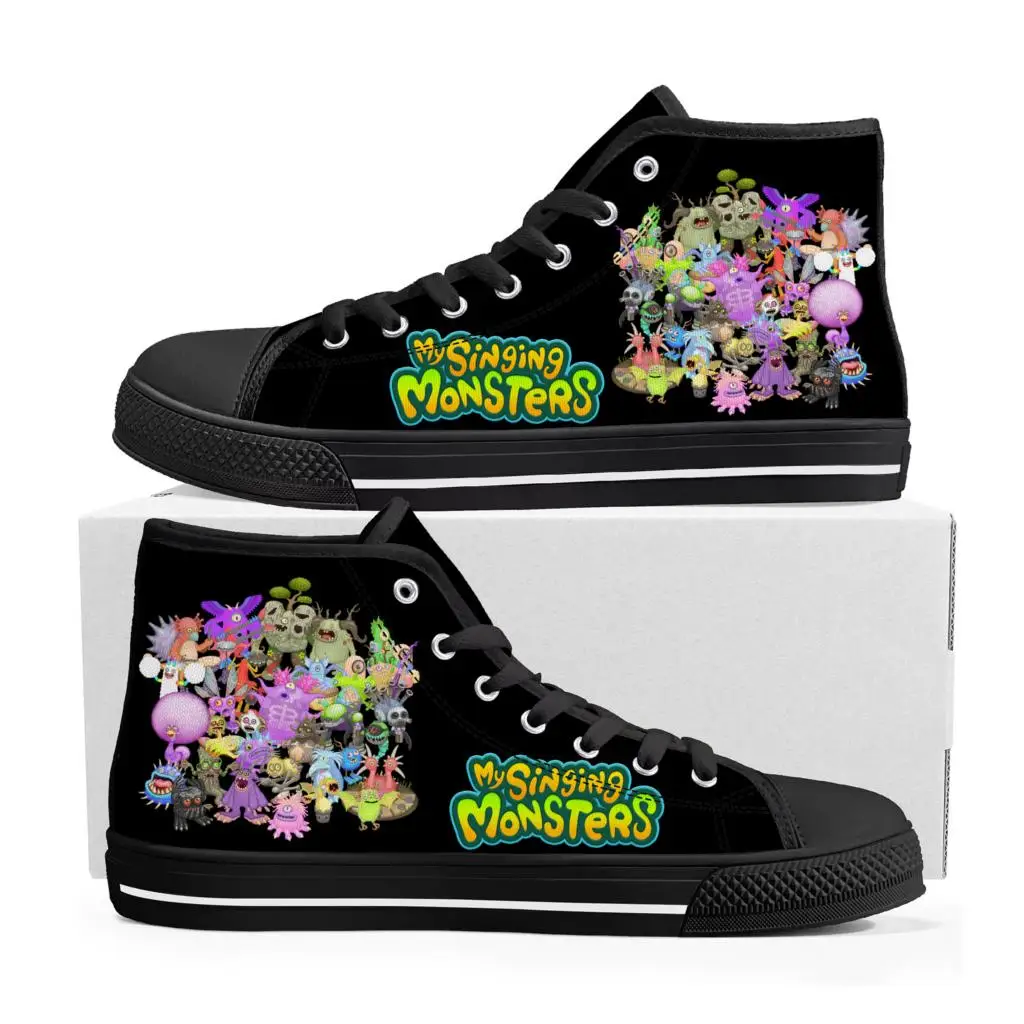 

My Singing Monsters High Top Sneakers Cartoon Game Mens Womens Teenager High Quality Canvas Sneaker Custom Built Couple Shoes