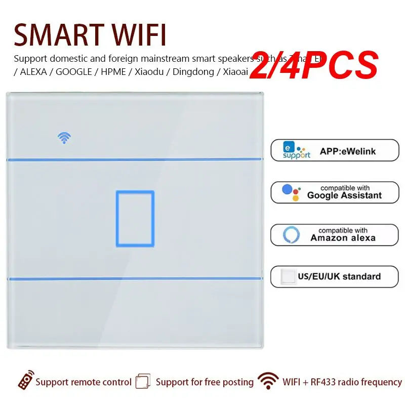 

Смарт-переключатель с Wi-Fi и радиочастотным управлением, 433 МГц, 2/4 шт.