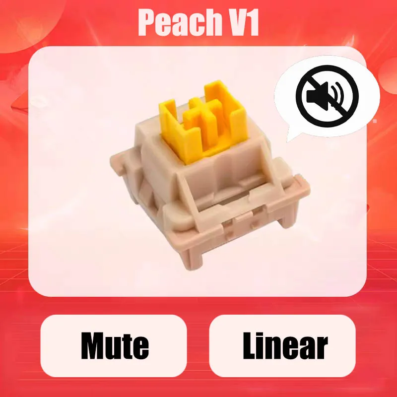 OUTEMU Peach V1 스위치 무음 선형 3Pin 40g 빠른 리바운드 게임 사용자 정의 기계식 키보드 스위치 공장 윤활
