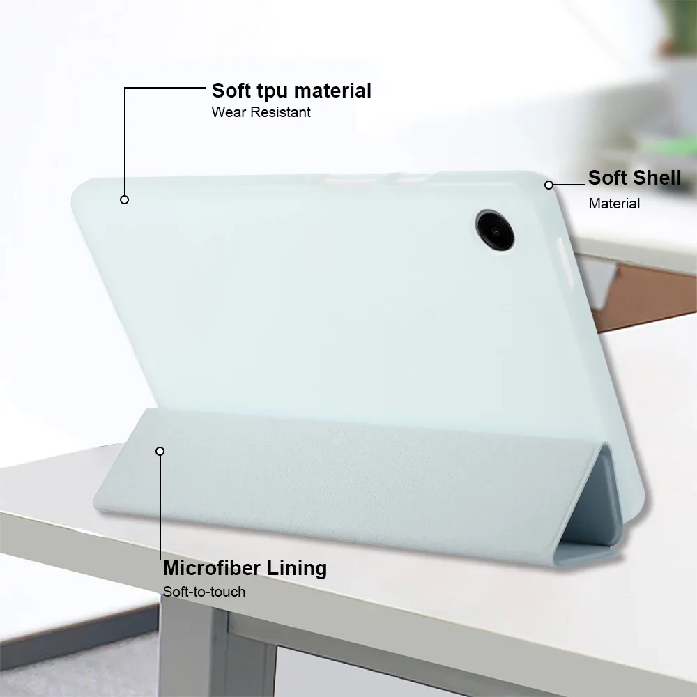 Enhanced Protective TPU Soft Triple-Fold Smart Tablet Case