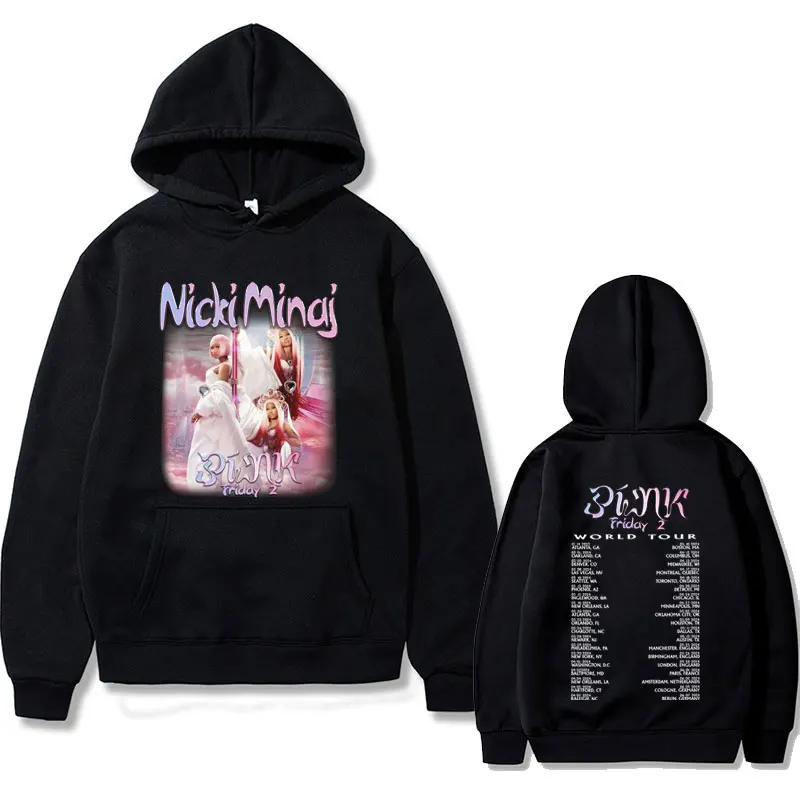 Pink Friday 2 Nicki Minaj World Tour 2024 Hoodie Men Women's Fashion Hip Hop Pullover Hoodies Unisex Vintage Casual Sweatshirt