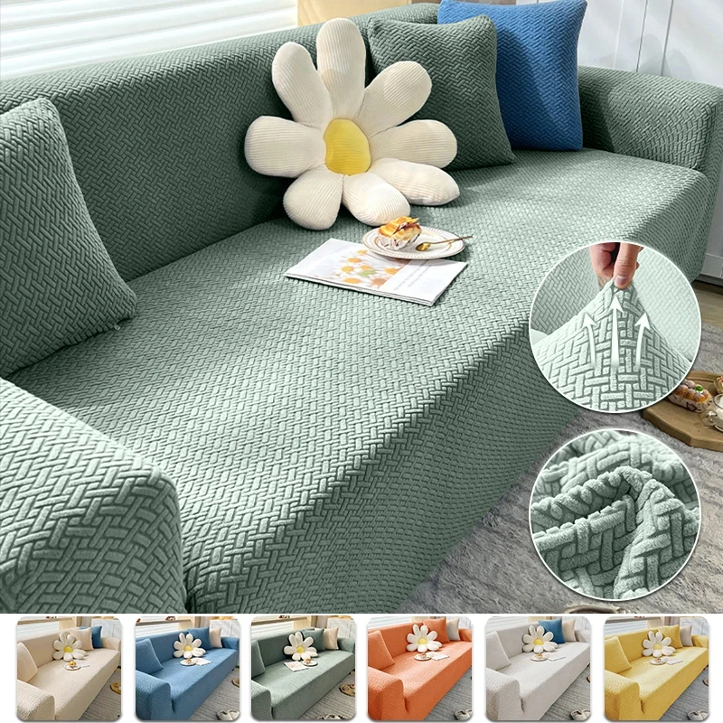 

Jacquard Sofa Covers, Adjustable Sofa Cover, Fabric Elastic Sofa Cover For Living Room, Corner Sofa Slipcover For Home Sofa Pad