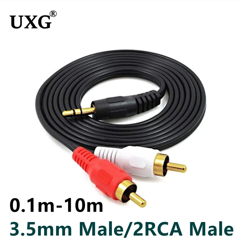 JZK 10CM Aux 3,5 mm vrouwelijk naar 2x RCA mannelijk kabel, stereo audio naar RCA kabeladapter, phono naar 3,5 mm jack, audiokabel voor tv, hifi, thuisbioscoop, luidspreker