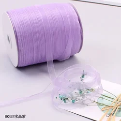 Elegant 3/8'' Organza Ribbon for Gift Wrapping and DIY Crafts - 10 meters (Crystal purple)