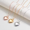 Love Heart Photo Locket Charm Pendant Necklace Stainless Steel Blank Memory DIY Openable Jewelry For Men Women Gifts 4