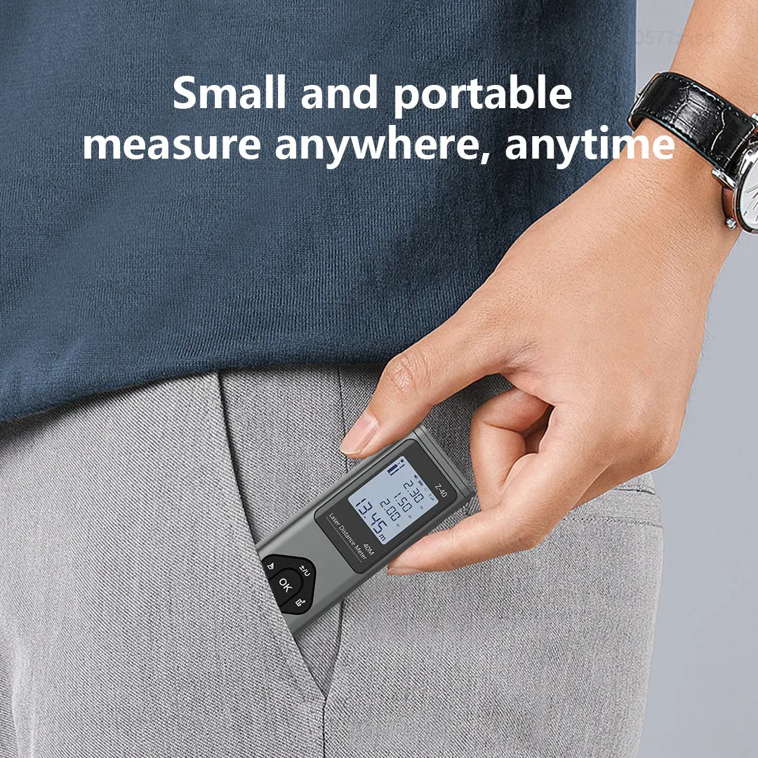 Xiaomi RONGUAN 2 in 1 Laser Rangefinder Cross Line Casting LR1 Digital Inclinometer Angle Measure Laser Level Ruler 40M Measure
