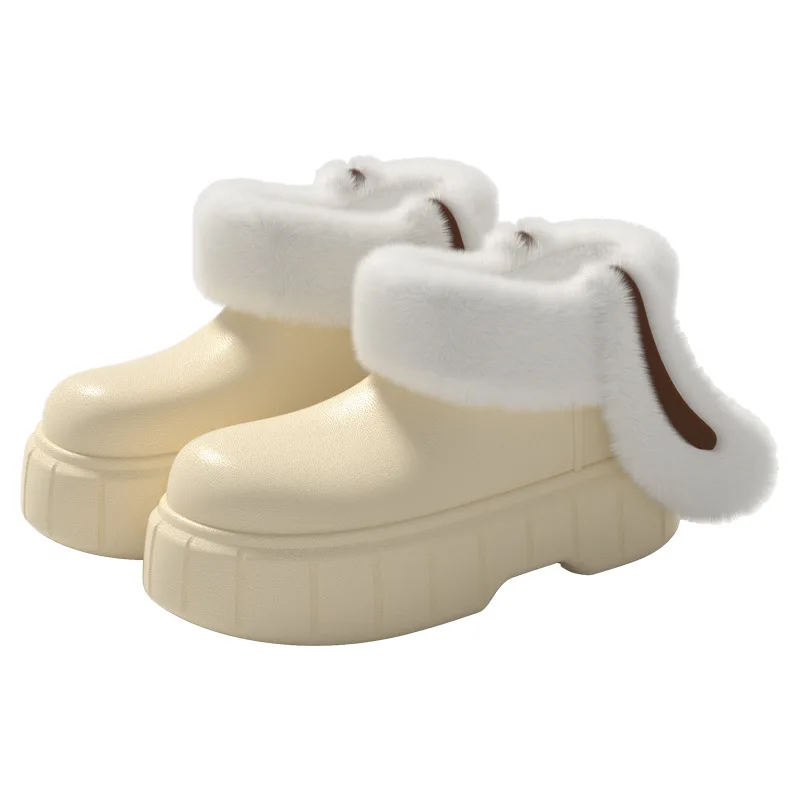 Women Boots Cute Rabbit Ears Detachable Washable Cotton Shoes For Women Autumn And Winter Plushed Warm Waterproof Snow Boots