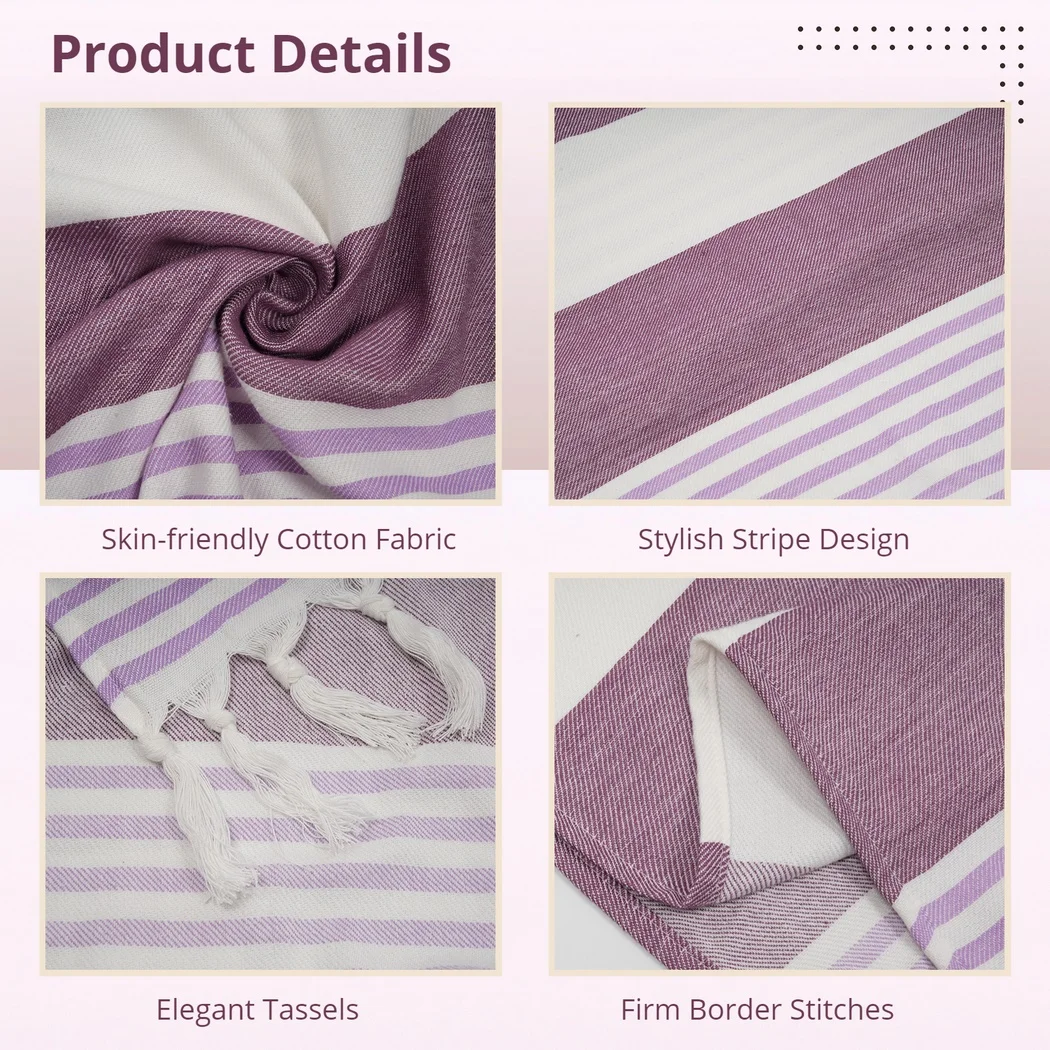 2Pcs Turkish Beach Towels Cotton Absorbent Quick-Dry Towels Oversized Beach Blankets Lightweight Travel Bath For Beaches