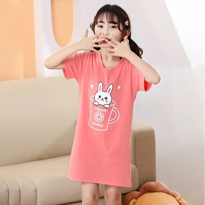 Rosa Mädchen Kinder Mädchen Nacht kleid Sommer Nachthemd Mädchen Einhorn Pyjama Kleid T-Shirt lange Nachtwäsche Nachthemd für Kinder Pyjama