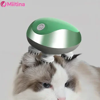 Masajeador eléctrico 3D para la cabeza de gatos y perros. Masajeador de cuero cabelludo recargable. Masajeador corporal relajante. Promueve el crecimiento del pelo. Accesorios para mascotas.