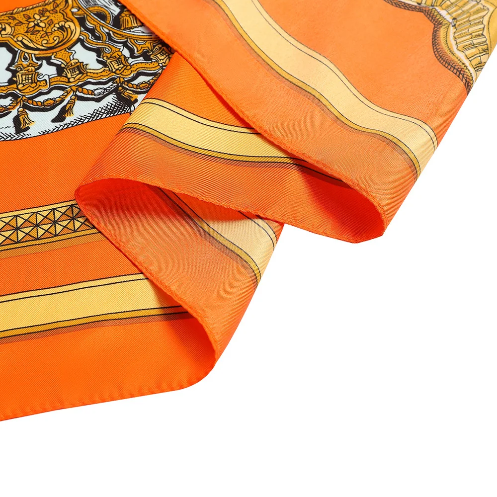 130cm New Design War-horse Brand Square Scarf Women 2023 Twill 100% Silk Scarf Fashion Shawl Bandana Kerchief Scarves For Ladies 3