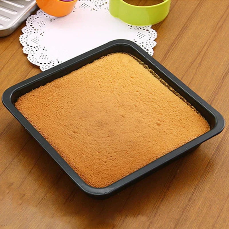 Description Picture 5 of item2 Sizes Square Cake Pan 9.5x7 8x8 Inch Carbon Steel Mini Baking Pans Premium Non-Stick Bakeware Set Kitchen Tools