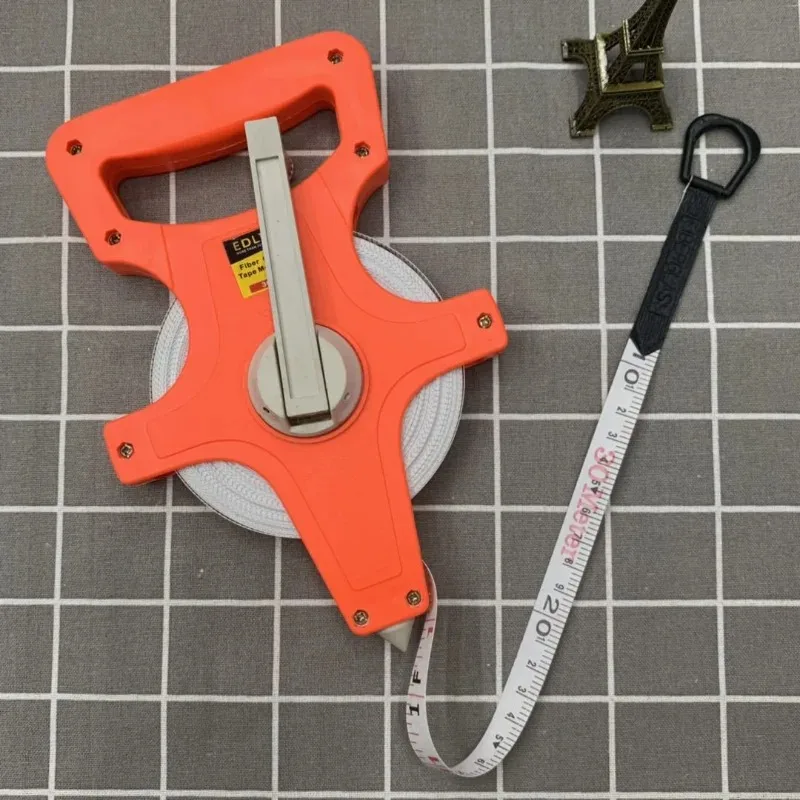 Open Reel Fiberglass Tape Measure 1Pc 30m/50m/100m Inch Metric Scale Impact Resistant Plastic tape measure measuring tape