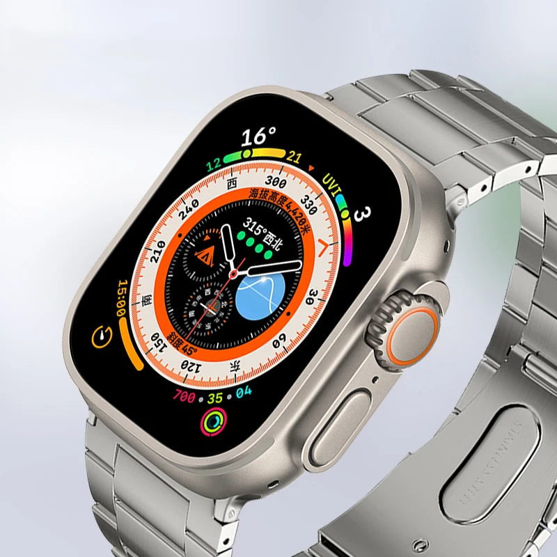Titanium Metal Strap For Apple Watch 8 7 SE 6 5 4 3 Ultra 49mm Band Correa For Apple iWatch Series 45mm 41mm 40mm 38mm 42mm 44mm