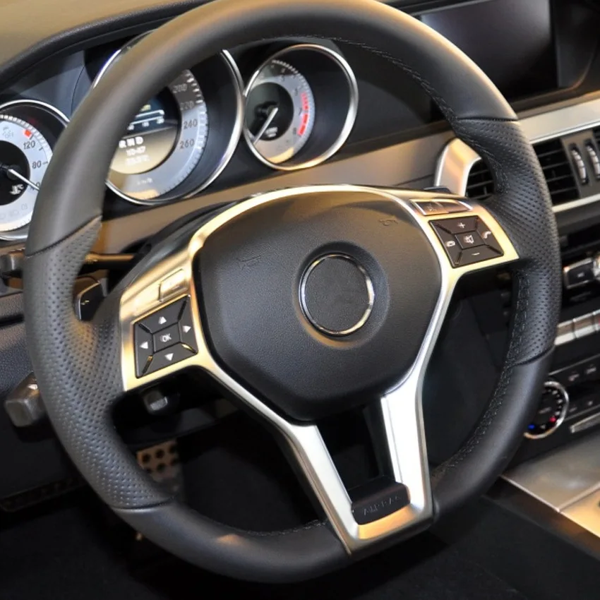 Ruili52 자동차 핸들 프레임 트림 커버, 메르세데스 벤츠 A C E CLA CLS GLA 클래스 W176 W204 W212 C117 용, 자동차 트림 커버