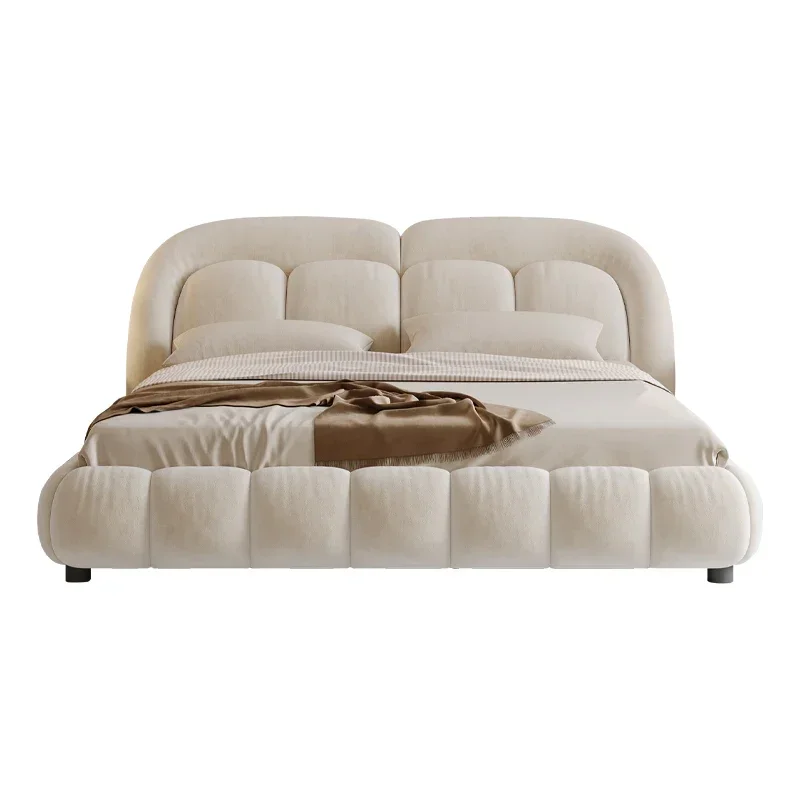 

Household Master Bedroom Simple Modern Milk Skin Feeling Velvet Bed