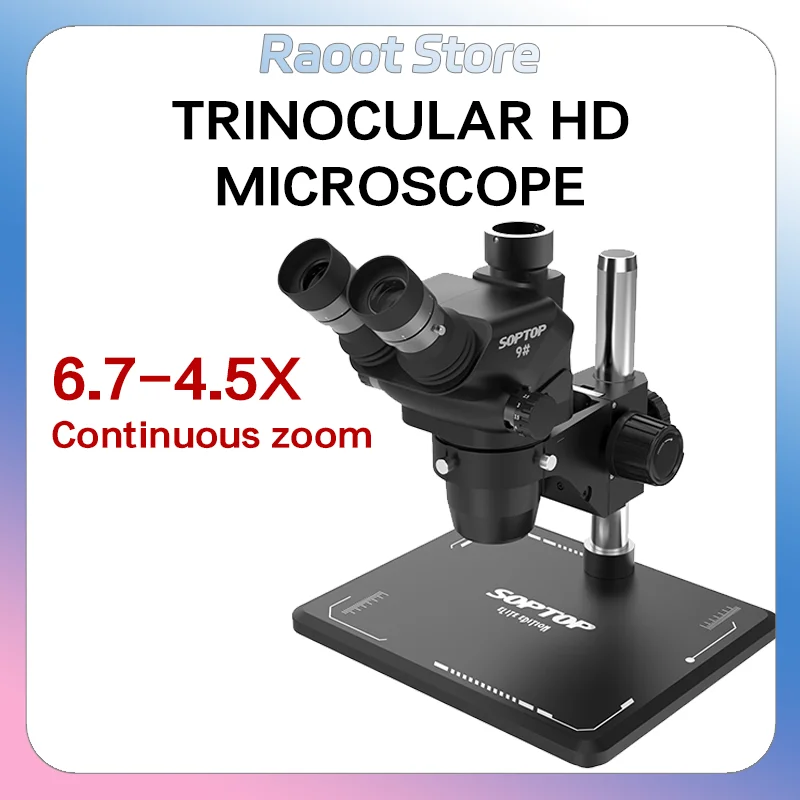 SOPTOP 9# Trinocular HD Microscope Multiplication 6.7-4.5X