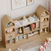 Castle Shape Children's Bookshelf,Kids Toy StorageOrganizer Kids Bookcase Display CaseMultifunctional Storage Cabinet Bookshelf 5