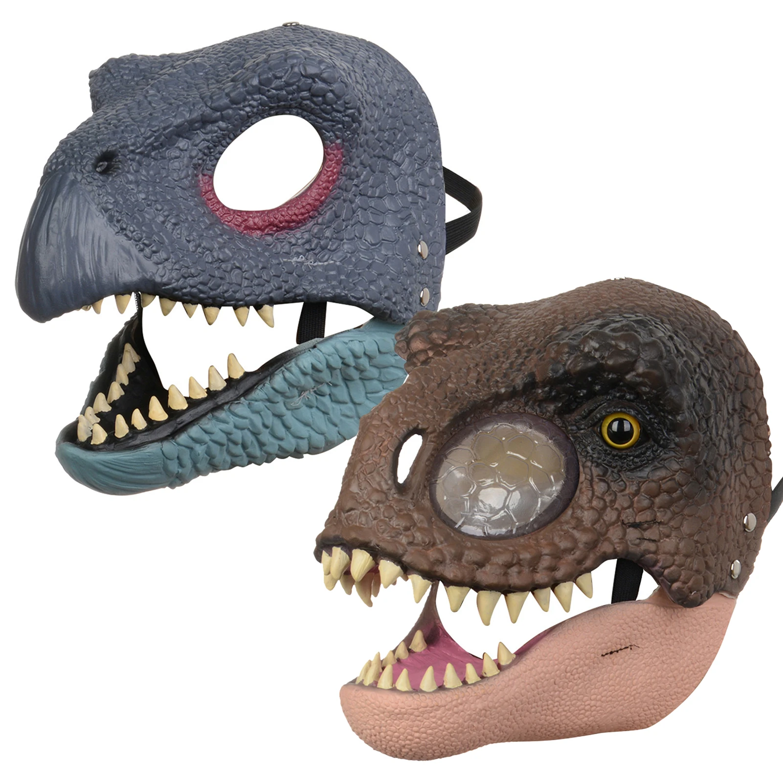 Máscara de dinosaurio de mandíbula móvil, sombrero de dinosaurio de Raptor Jurassic  World, cabeza completa de látex Animal realista para fiesta de Cosplay de  carnaval, DressUp| | - AliExpress