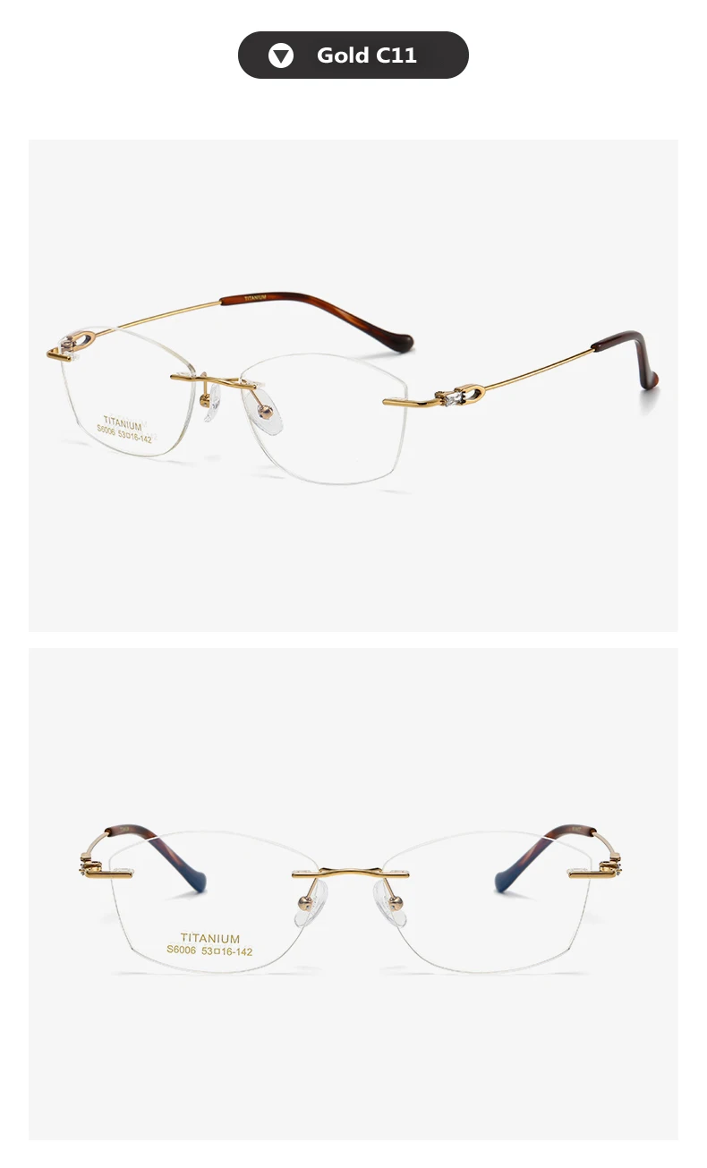 Oveliness Women's Rimless Oval Cat Eye Eyeglasses 13