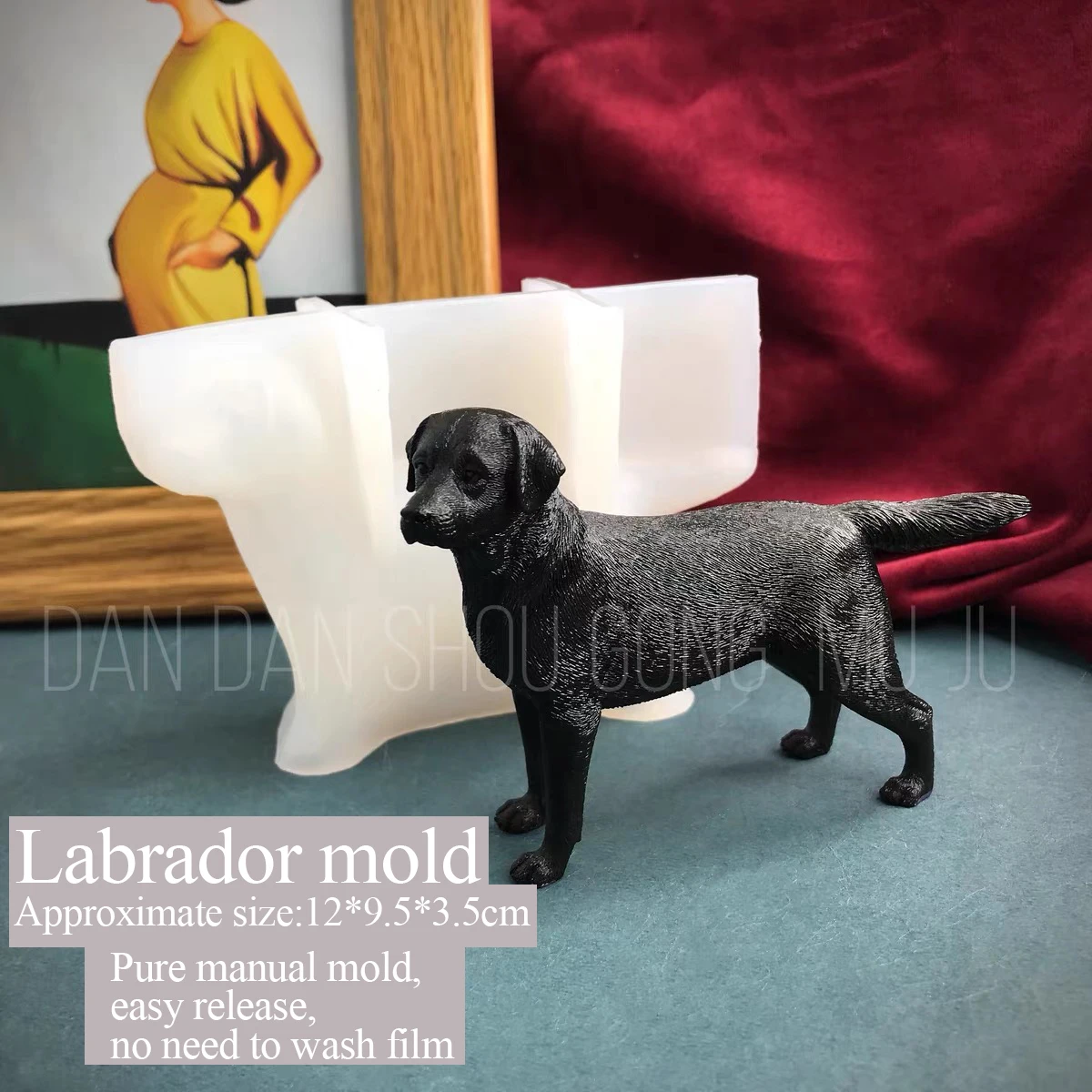 Dog Mold for Aromatherapy Plaster, Three-Dimensional Mold, Cute Labrador Silicone Abrasive, DIY, Drop Glue