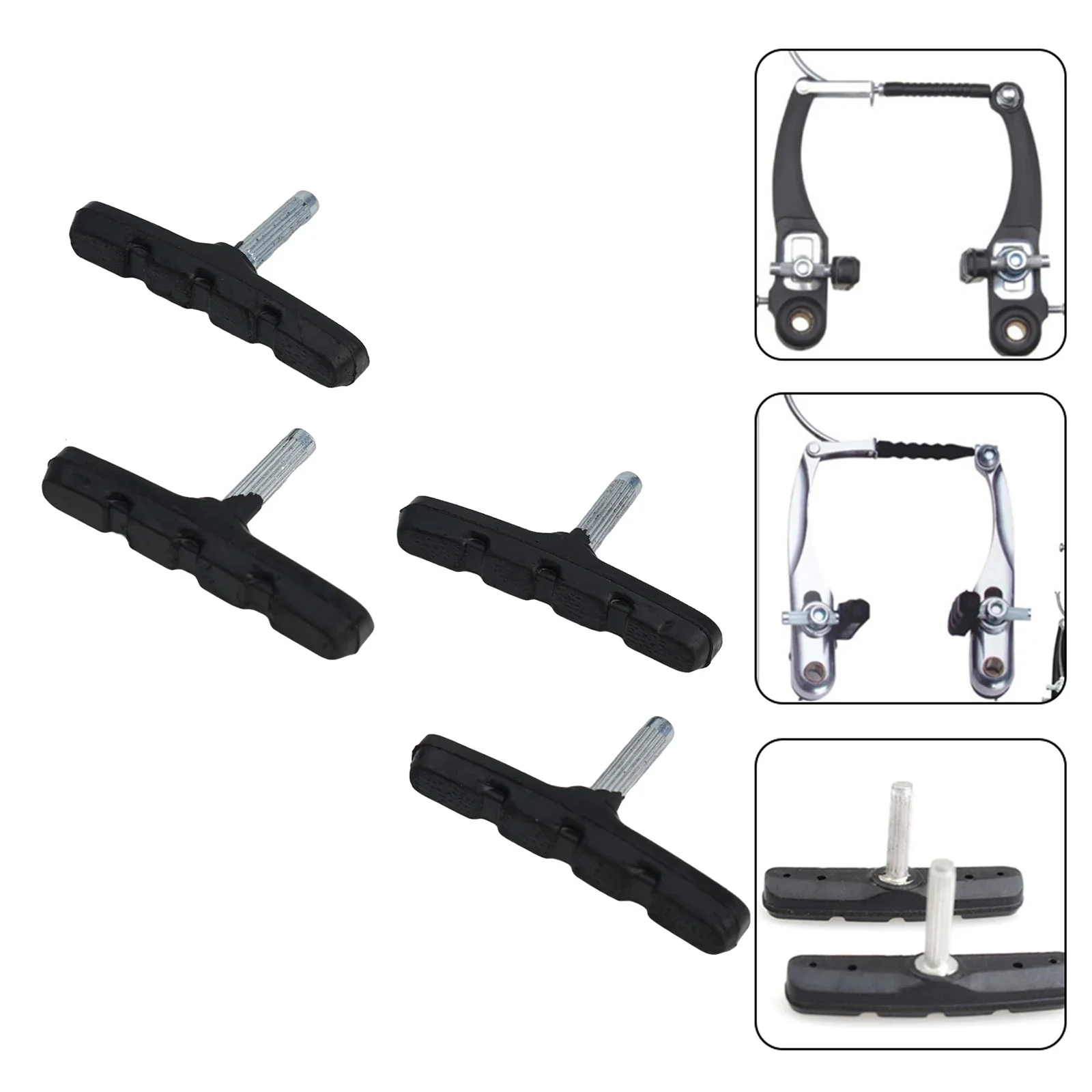 Bike Brakes Pads Set Brakes Kit Road Mountain Cycle Bicycle Rubber V-Brake Blocks Shoes Hex Nut Tools Shims
