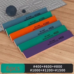 Versatile Sanding Stick Set - 6PCS, #400-#1500 Grit, 4mm Thick, Wet & Dry Polishing Tools - 6PCS (Brown)