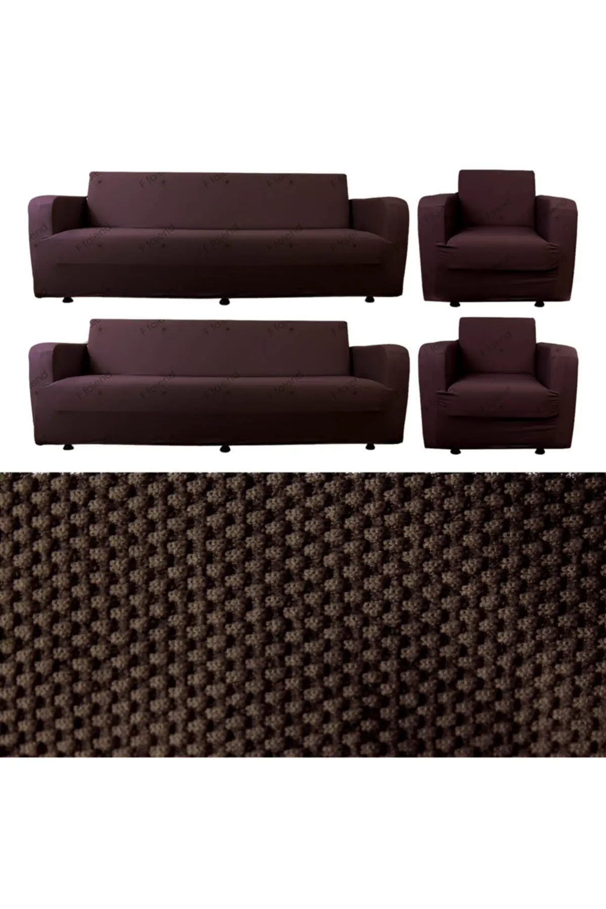 

Flexible Seat Sofa Case Set With Tires 3 3 3 1 1 Maxi Suit Cotton-Polyester 80x125 Brown 180 230 Cover