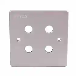 Premium Gold Binding Posts Wall Plate for Audio Speakers - No Soldering Required (Pure panel silver 4)