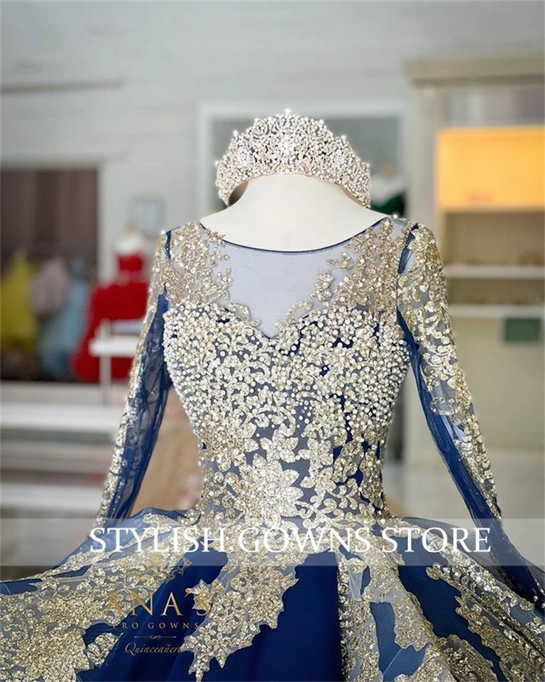 green emerald velvet dress Promfast Off Shoulder Blue Gold Lace Prom Dresses, Long Lace Formal Ev main image 1