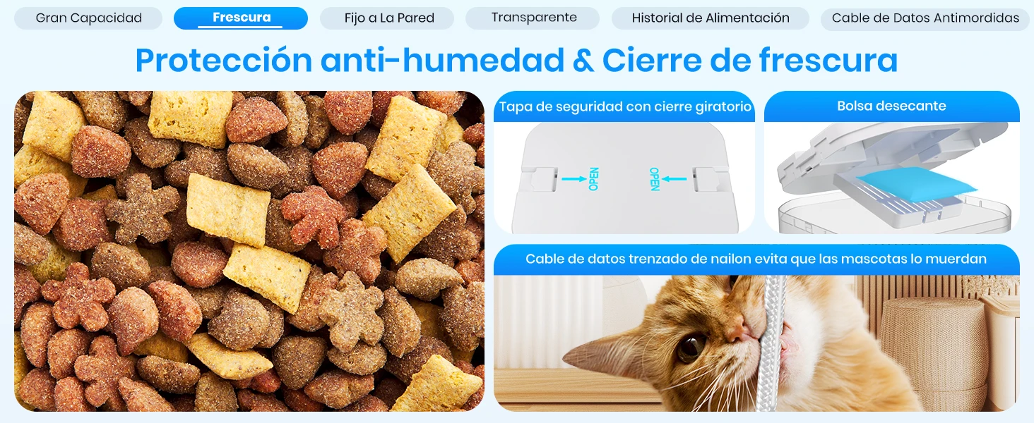El texto dice «Protocole anti-humidité: Cierre da fraiseur». Diagrama técnico que muestra el sistema de protección contra la humedad con flechas azules y líneas de anotación.