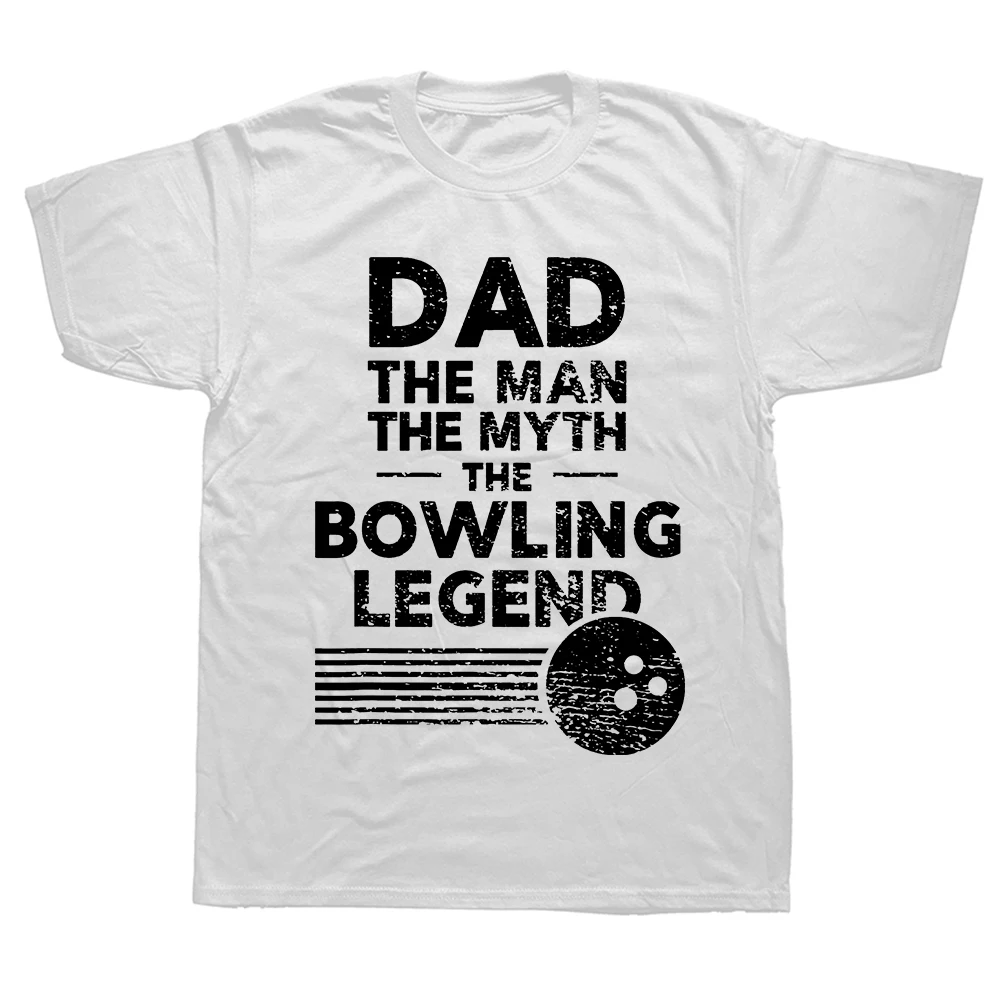 Mens Funny Bowling Dad Man The Myth T-Shirt Summer Shirts for Men Cotton Tops T Shirt Personalized Clothes_voghion.com