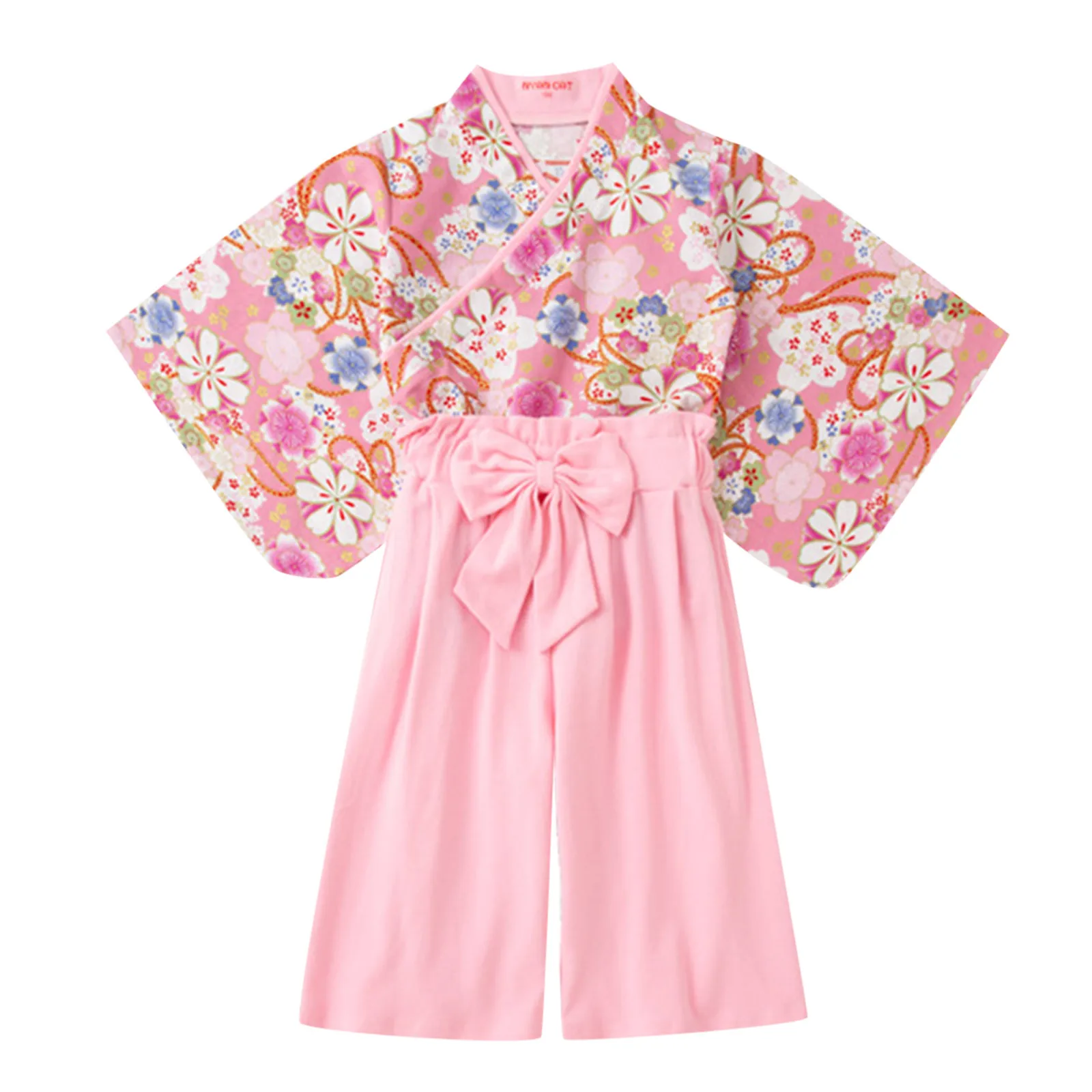 Kids Toddler Baby Girls Spring Summer Floral Cotton Print Short Sleeve Shorts Kimono Baby Christmas Clothes Cute Fashion Outfits