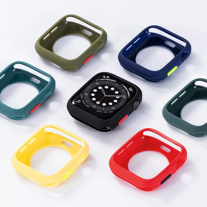 Colorful Soft Silicone Protective Case for Apple Watch - Stylish & Durable Bumper for Women