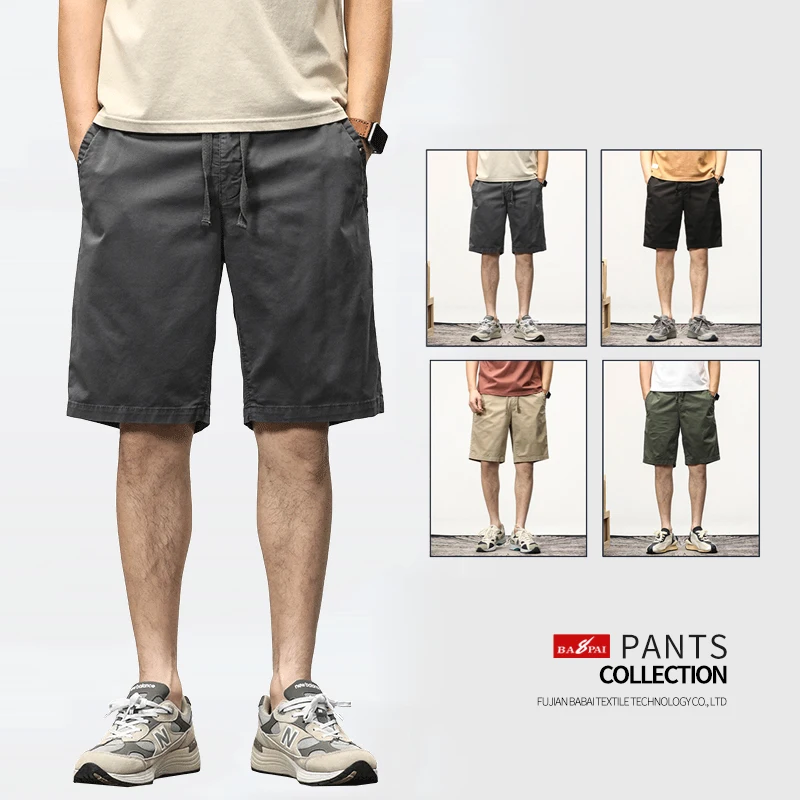 

BAPAI 2022 Mens Summer Cotton Army Tactical Cargo Shorts Fashion Khaki Multi-pocket Casual Short Pants Loose Military Shorts Men
