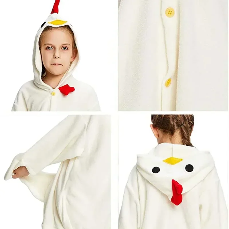 Chicken Pajamas Children Onesies For Kids Anime Kigurumi Boy Girls Baby Costume One-Piece Pijama Birthday Gift Full Body Pjs