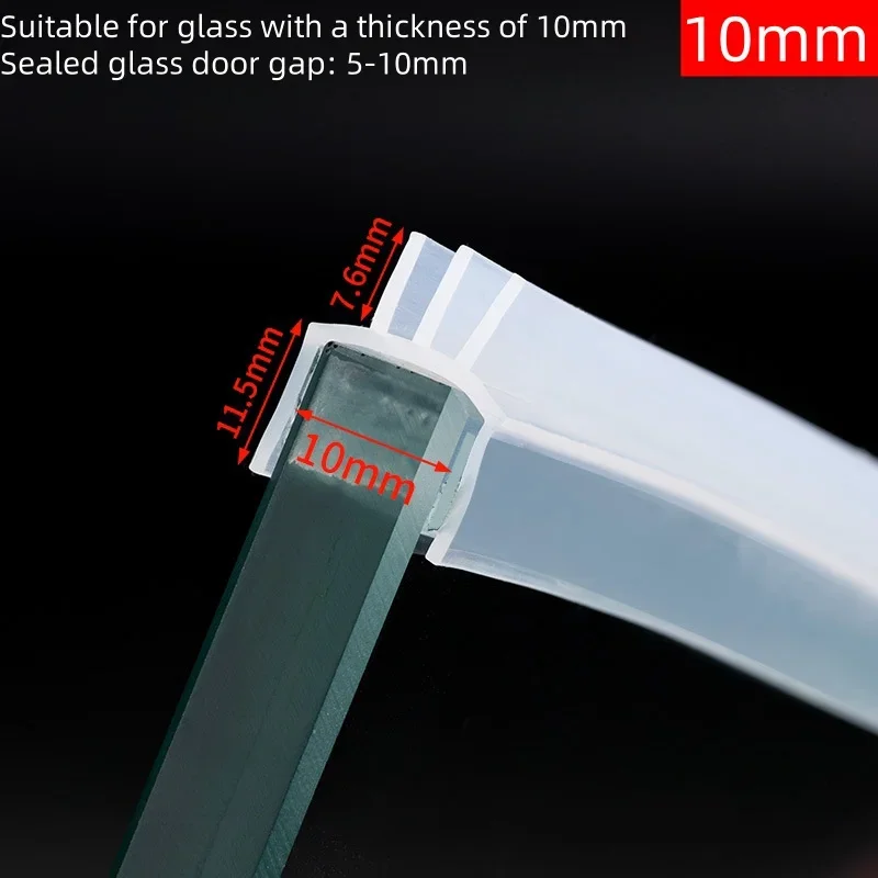 1roll selfadhesive Shower Stall Seal Frameles Glass Door Sealing Strip Weatherstripping Draft Stopper Rubber Transparent Sealing