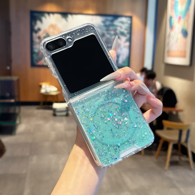 Luxury Gradient Glitter Magnetic Silicone Case with Magsafe Charging Compatibility