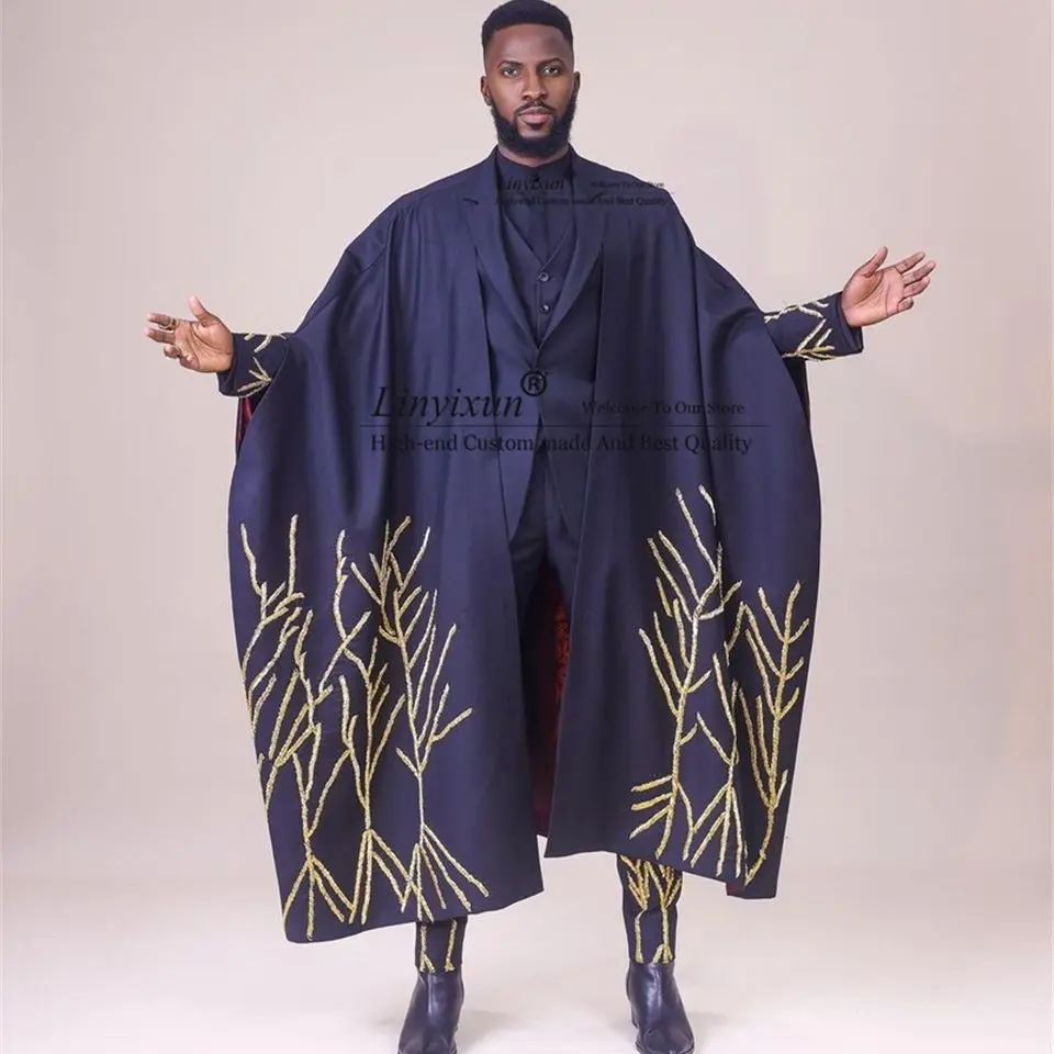 

Роскошные мужские свадебные костюмы с бисером, наборы из 3 предметов, смокинги для жениха, блейзеры для жениха с лацканами, приталенные мужские блейзеры