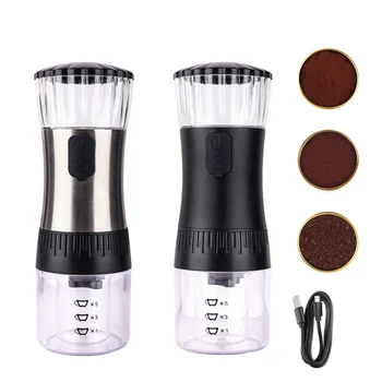휴대용 전기 커피 그라인딩 머신, 조절 가능한 커피 밀, 스테인레스 스틸, USB 충전, 향신료 곡물 후추 커피 연마기