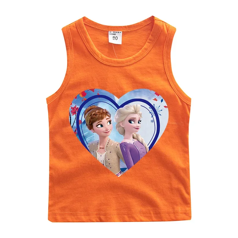 Disney Singlet for Girls Frozen Kids Underwear for Girls Princess Elsa and Anna Tank Tops Summer Wear Cotton Camisoles Thin Vest