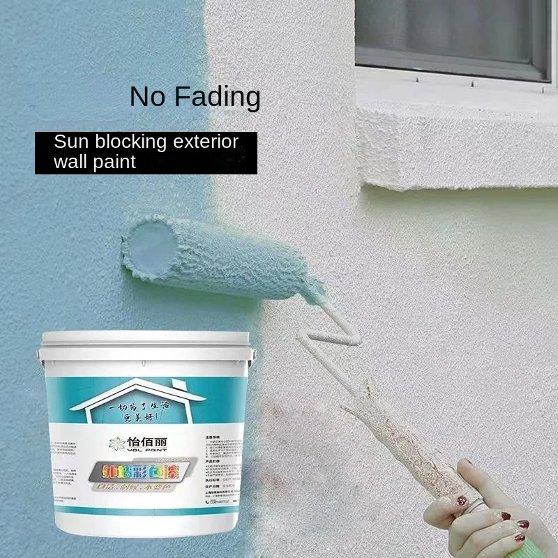 Colorful Exterior Wall Latex Paint Outdoor Waterproof Sunscreen Paint Household Wall Durable Self-brush Color Water-based